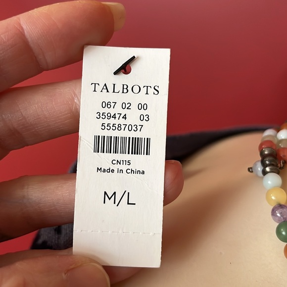 New Talbots M/L blue animal print poncho - Picture 9 of 13